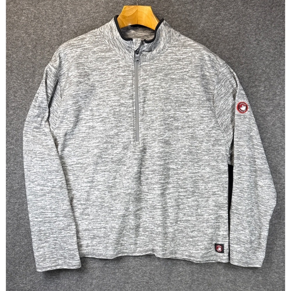 Canada Weather Gear Pullover Men XXL Grey Space Dye Quarter Zip Stretch Packable